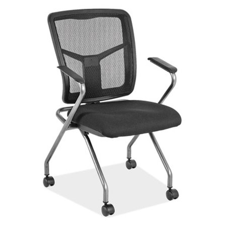 OFFICESOURCE CoolMesh Collection Nesting Chair with Titanium Gray Frame 7794TNSFBL